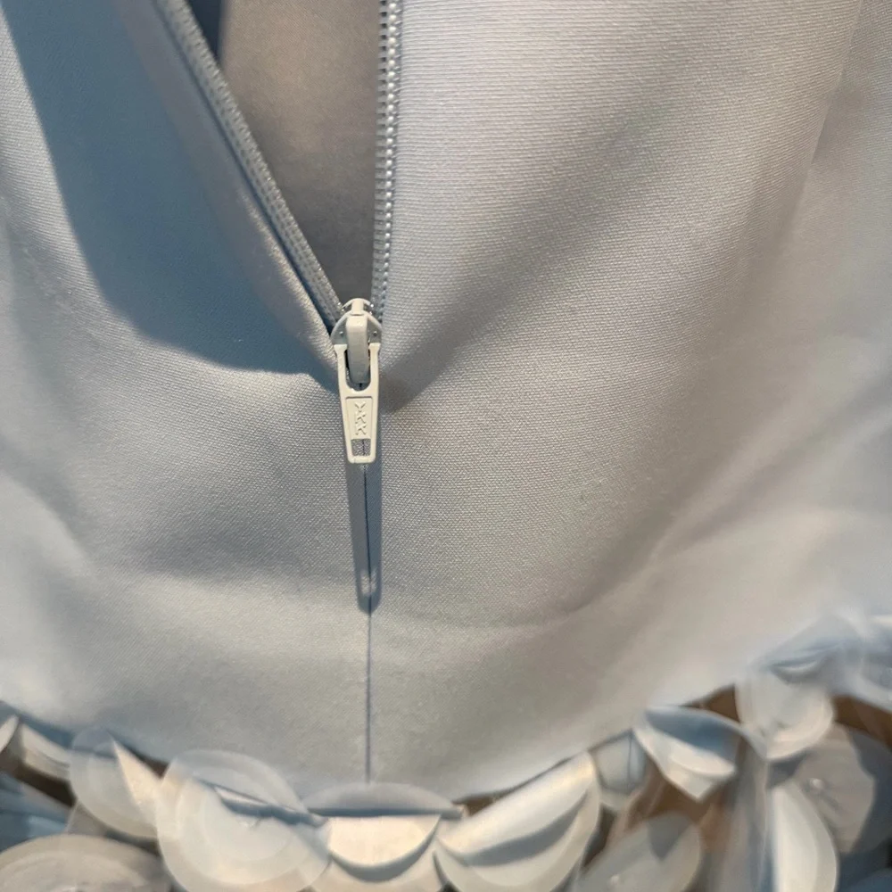 Bronx and Banco Pale Blue Strapless Maxi Dress with Circular Appliqués - Picture 12 of 13